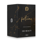 Perfume Fortune Eau de Parfum 100 ml DeoBeauty, floral ambarado moderno, frasco dourado, imagem 3 de 4