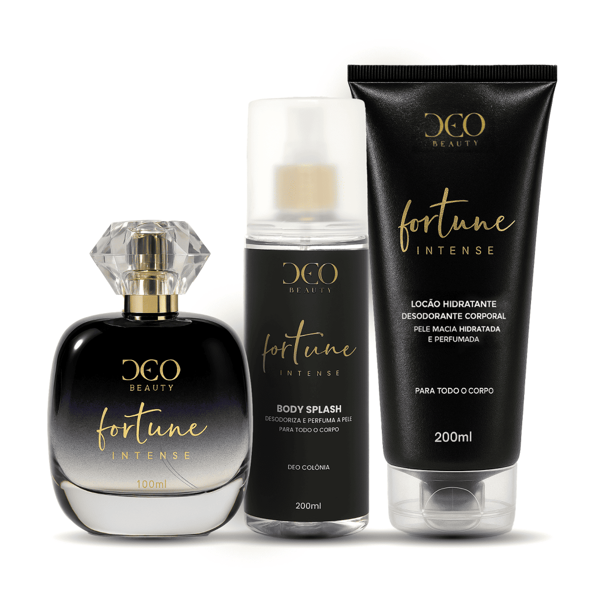 Kit completo Fortune Intense - (perfume 100 ml + hidratante 200 ml + body splash 200 ml)