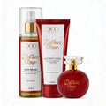 Kit completo del'luxe rouge  - (perfume 100 ml + hidratante 200 ml + body splash 200 ml)