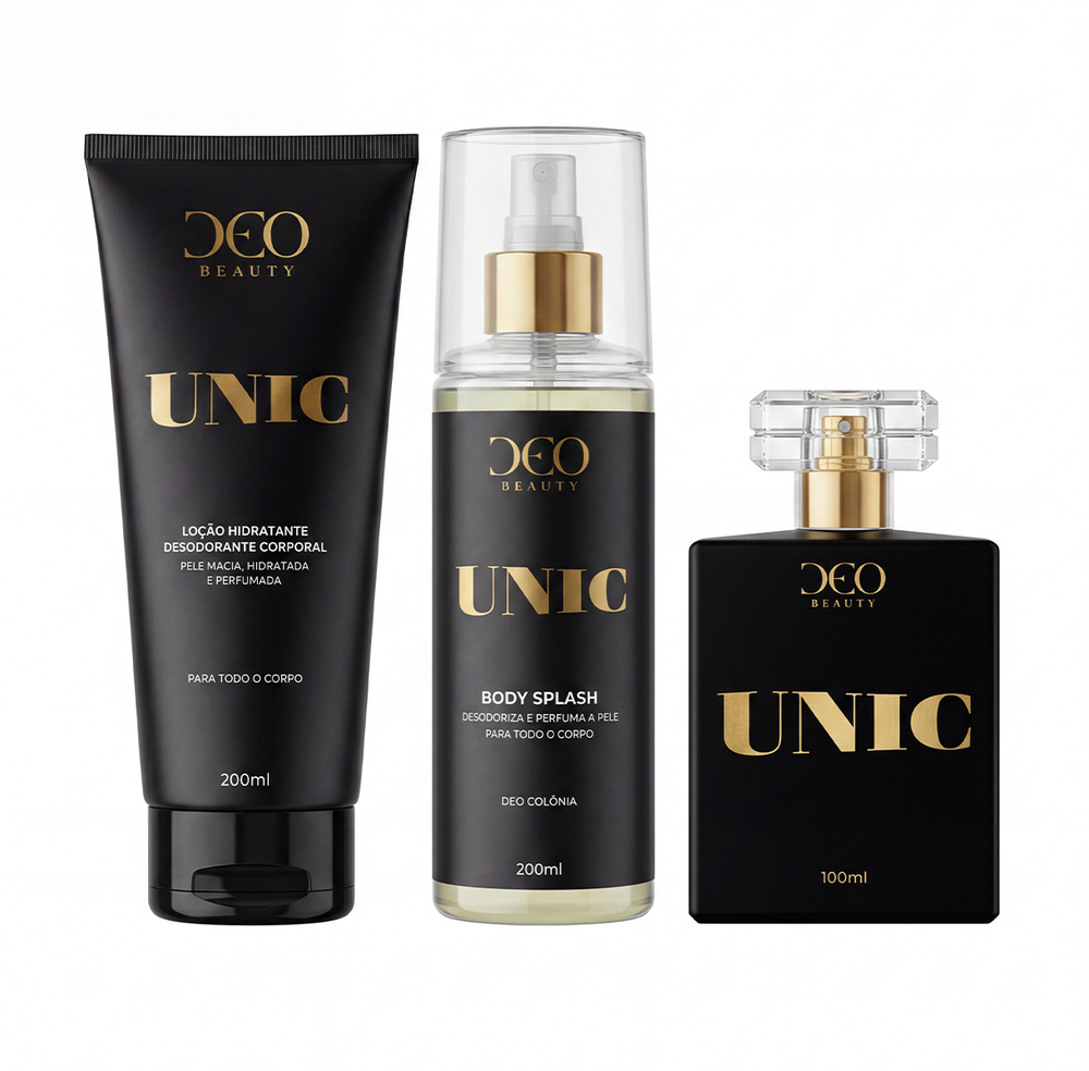 Kit completo unic - (perfume 100 ml + hidratante 200 ml + body splash 200 ml)