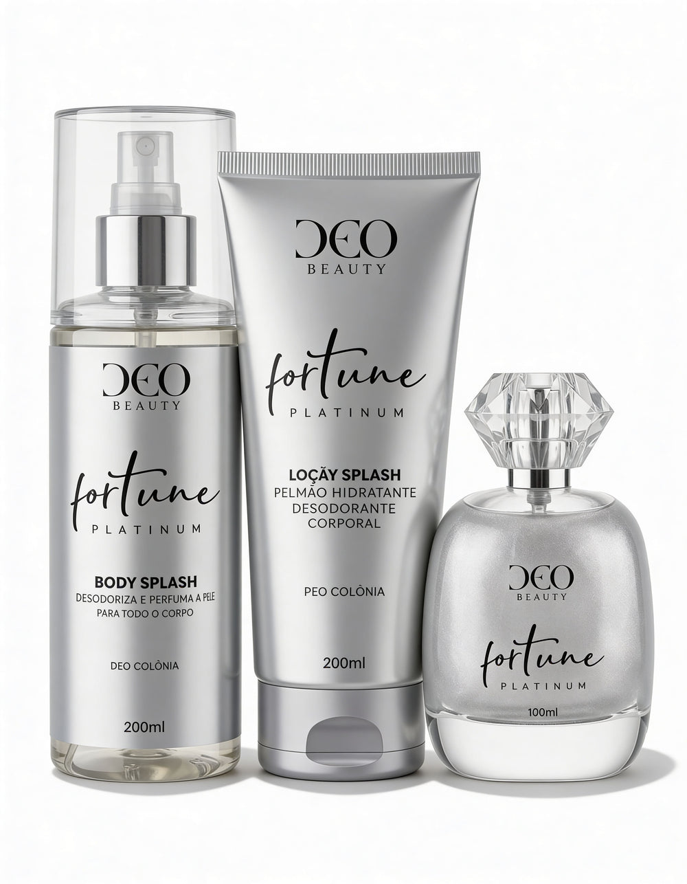 Kit completo fortune platinum - (perfume 100 ml + hidratante 200 ml + body splash 200 ml)
