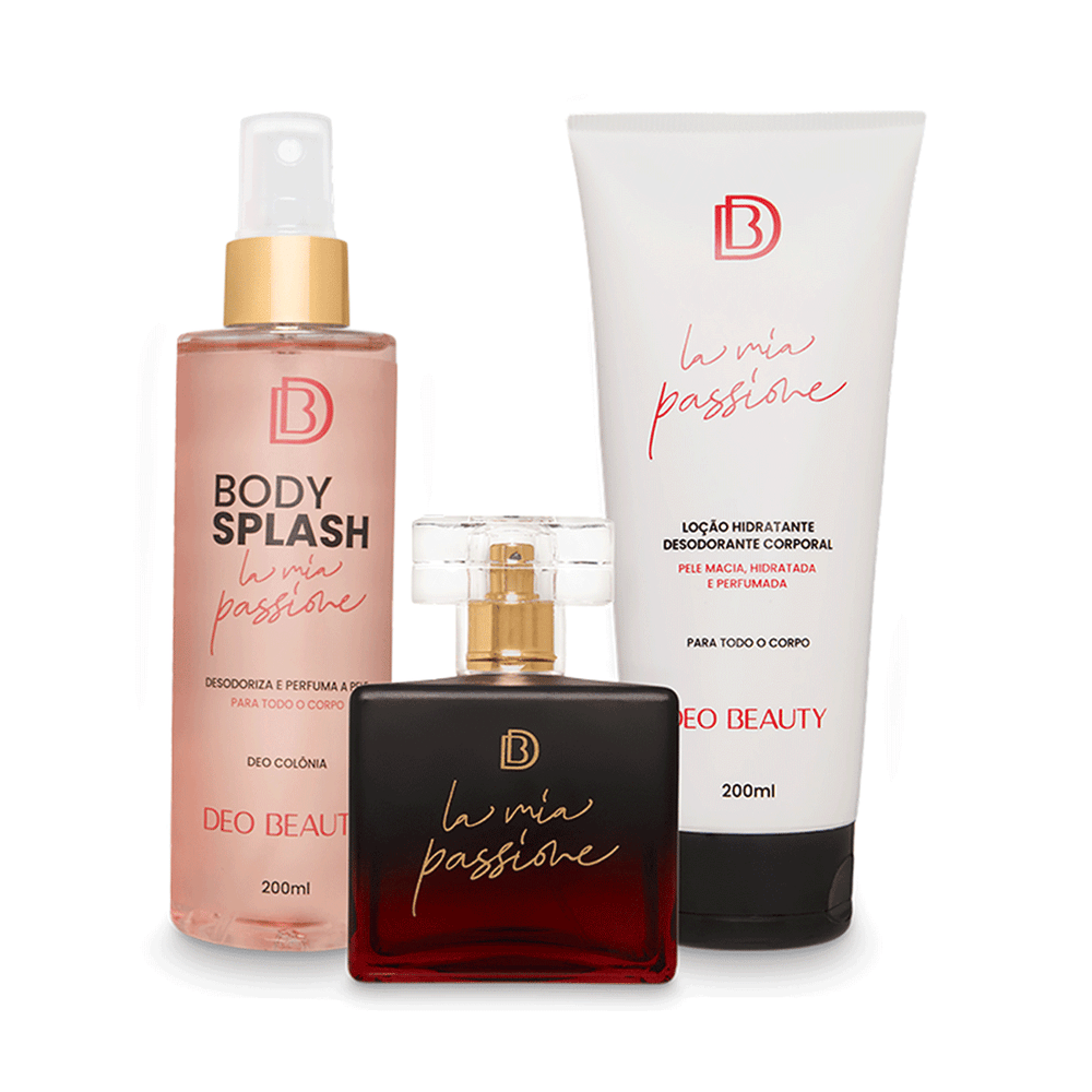 Kit Completo La Mia Passione - (Perfume 100 ml + Hidratante 200 ml + Body Splash 200 ml)