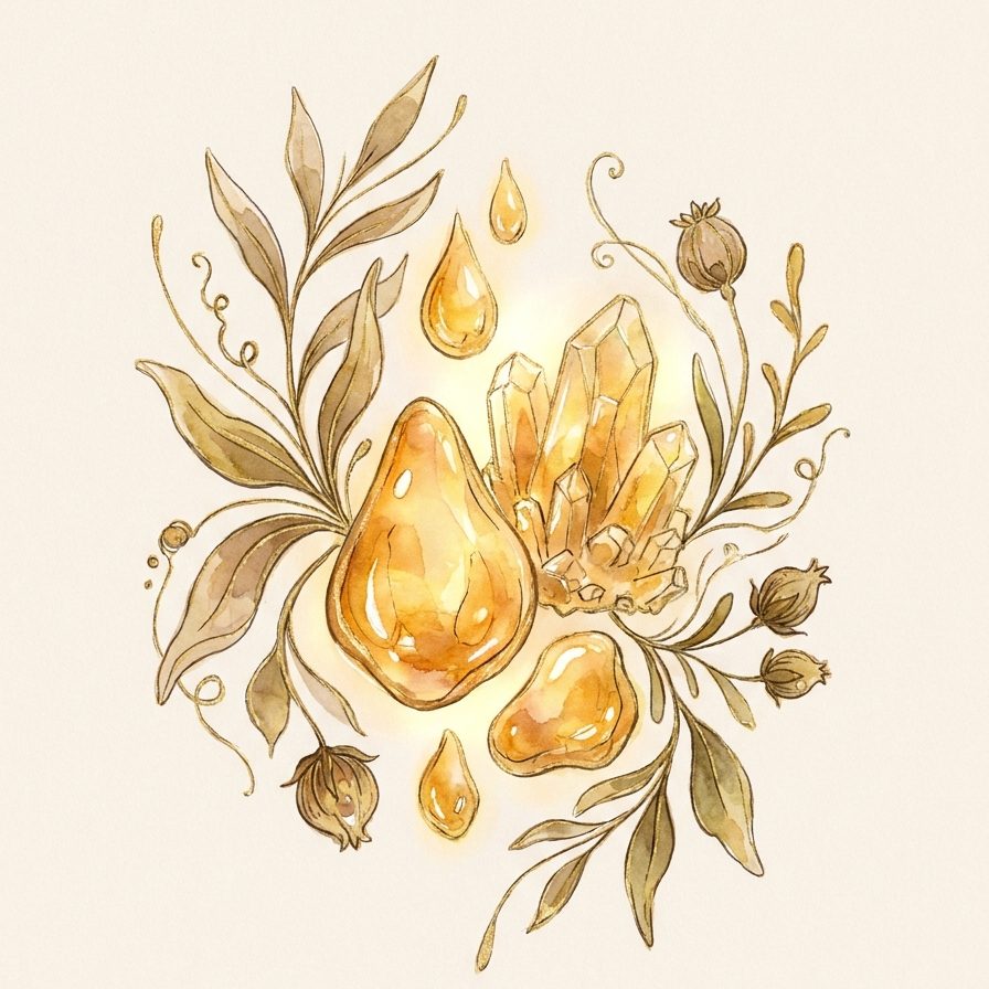 Ilustração do âmbar, nota do Perfume Fortune Intense