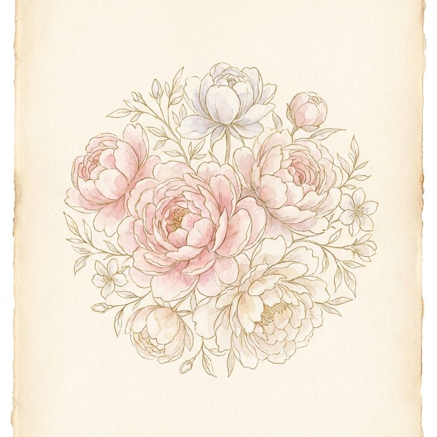 Ilustração das notas florais do Perfume Fortune Intense