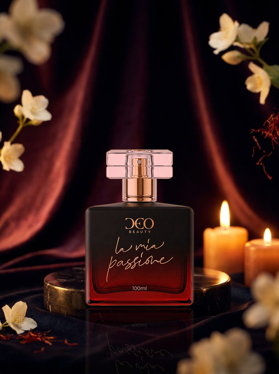 Perfume La Mia Passione DeoBeauty, frasco em cena