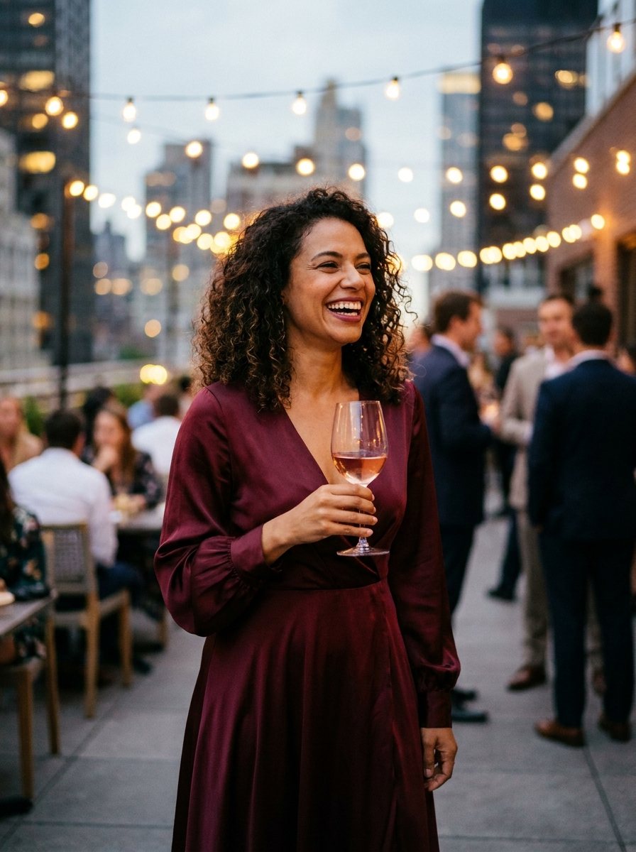 Mulher em festa à noite, ocasião para o Perfume La Mia Passione