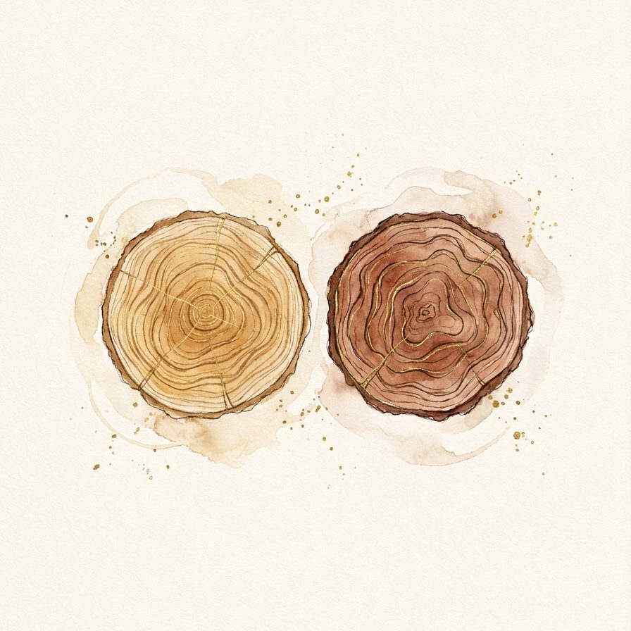 Ilustração das madeiras, nota do Perfume Oud Passion