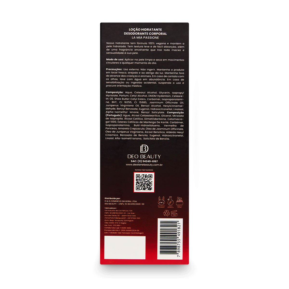LA MIA PASSIONE (loção hidratante) 200ml
