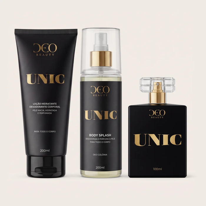 Kit completo unic - (perfume 100 ml + hidratante 200 ml + body splash 200 ml)